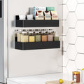 Mystozer Magnetic Spice Rack for Refrigerator, Kitchen Organizer and Storage Shelf, Black (2 Pack)… by Mystozer