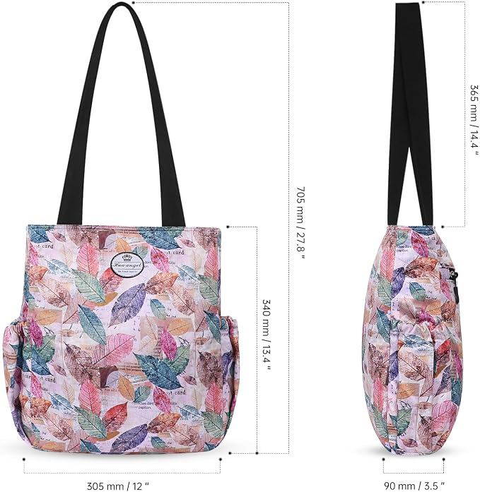 HUA ANGEL Floral Tote Bag - Casual Shoulder Bag Daily Tote Bag with Zipper Gym Travel Shopping Work Handbag for Women - Image 3