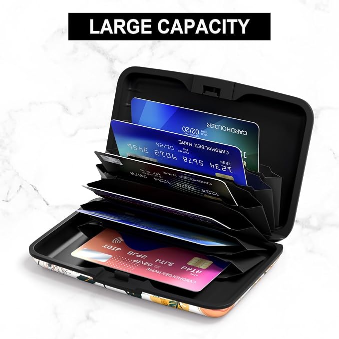 Card Holder Credit Cards Holder for Women RFID wallet women Business Card Holder Wallet Mini Aluminum Card Wallet RFID Blocking Slim Metal Hard Card for Women, Pictorial Motifs - Image 4