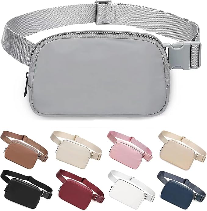 Belt Bag for Women Fanny Pack Dupes, Fashion Crossbody Waist Pack Bag with Adjustable Strap, Everywhere Belt Bag for Travel Outdoors Running Hiking（Grey） by Unknown