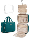 BAGSMART Toiletry Bag Hanging Travel Makeup Organizer with TSA Approved Transparent Cosmetic Bag Makeup Bag for Full Sized Toiletries（Sage Green） by BAGSMART