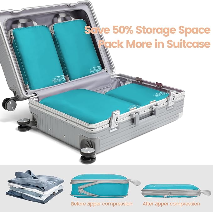 Cambond Compression Packing Cubes for Travel - Luggage Suitcase Organizer | Compression Zip Design for Space-saving, Expandable, Lightweight, Keep Clothes Sorted, Luggage Space Tidy, Carry on Pack Fast - Image 3