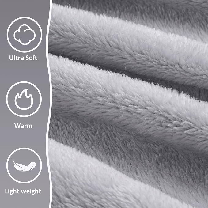Travel Blanket Pillow,Airplane Blanket Compact with Bag Eye Mask, Ultra-Soft,Warm & Lightweight Included,Travel Essentials for Women & Men, Luggage Sleeve & Backpack Clip 65x40 in, Grey - Image 6