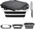 Collapsible BBQ Prep Tub with Lid, Foldable Camping Sink with Colander, Cutting Board, Dish Basin for Kitchen, Bowl, Vegetable and Fruit, Storage Basket for Picnic-Black by ROTTOGOON