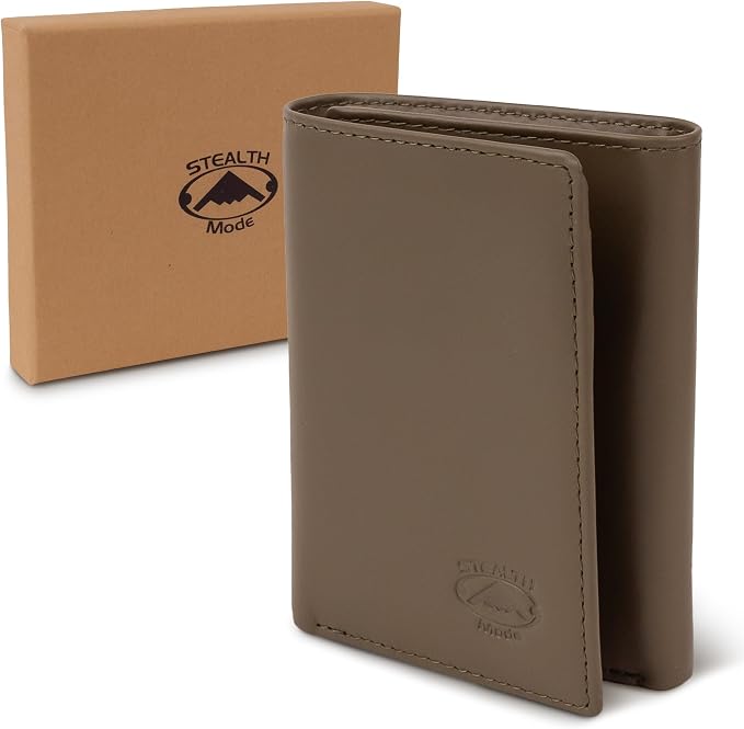 Stealth Mode Trifold Leather Wallet for Men with RFID Blocking (Camo) | Top Grain Napa Leather, 9 Card Slots, ID Window, Gift Box – Gift for Dad, Husband, or Son - Image 8