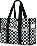 Becokan Large Tote Bag for Women Waterproof with 12 Pockets Top Zipper Closure Utility Teacher Nurse Bags for Work School by BecokanBeachBagSpecialist