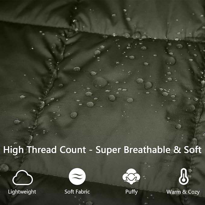 Camping Blanket,Lightweight Puffy Blanket Packable Down Alternative Throw Blanket Waterproof Windproof for Outdoors, Travel, Beach, Airplane, Hiking - Image 2