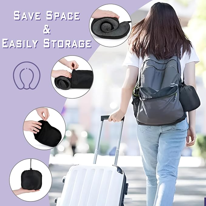 Neck pillow Airplane,Travel Neck Pillows for Airplanes,Traveling,Car,Office | Neck Travel Pillow,Upgraded Memory Foam Pink Neck Pillow, Machine Washable, Adjustable Flight Pillow, Suitable for Sleeping - Image 7