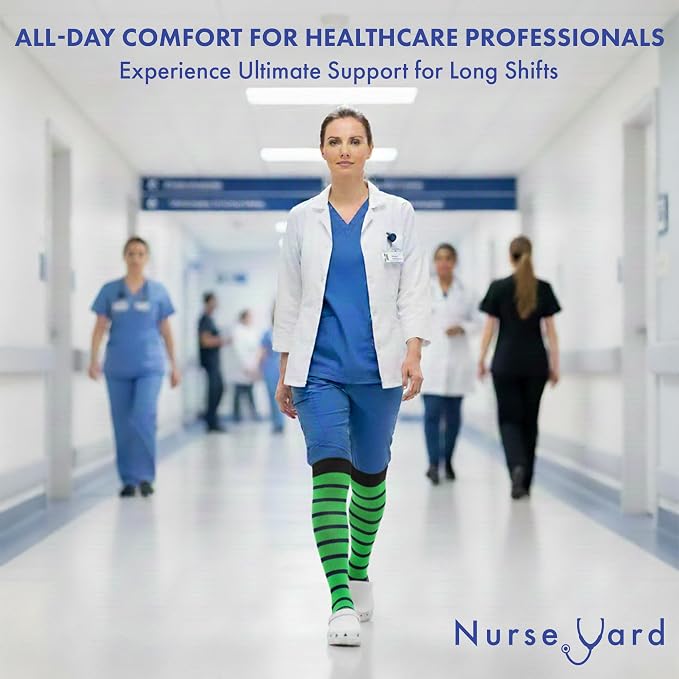 Compression Socks for Nurses - Women & Men - 20-30mmHg Graduated Compression, For Medical Staff, Athletes - 1 Pair - Image 6