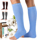 NEWZILL Compression Socks for Women & Men Circulation 20 mmHg, Graduated Open Toe, Cotton Compression Socks for Nurses by NEWZILL