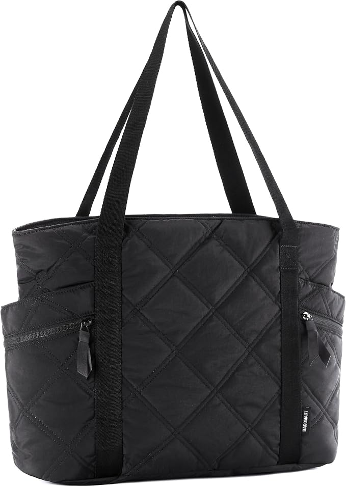 BAGSMART Crush Tote Bag for Women, 20L Puffer Work Tote with Zipper | Quilted Nurse Hospital Bag For Travel College Gym - Image 7