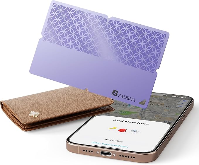 2026 Apple MFi Certified Wallet Tracker Smart Card for Find My | Ultra Thin Air Tracker Tag for Travel, 5 Years+ Staying Power, IP69 Waterproof, Key Finder & Item Locator for Bags, Passport by BFADEHA
