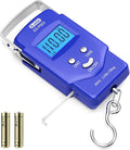 Dr.meter Fish Scale, 110 lb Digital Luggage Scale with Tape | 110 lb Capacity, Backlit LCD, Built-In Tape, Includes 2 AAA Batteries, Compact Pocket Size by Drmeter