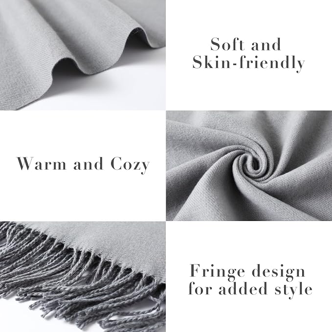 maamgic Women's Scarf Pashmina Shawls Blanket Scarf for Evening Dress | Soft Viscose Blend ,Lightweight,Large Scarf with Cozy Cashmere-Feel, Perfect For Weddings,Cruise Travel & Flights - Image 3
