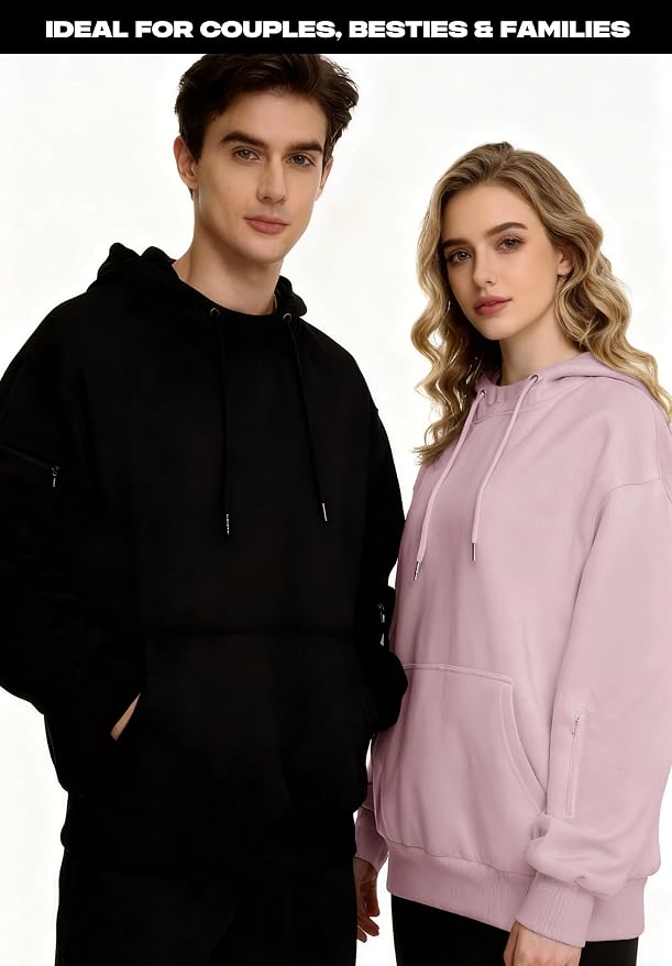 Unisex Travel Hoodie with Eyemask Fleece Sweatshirt Fall Winter | Airplane Hoodie with Multi Pockets & Eye mask Womens Sweatshirts Comfort Pullover Fleece Sweaters Fashion Tops for Couples - Image 5