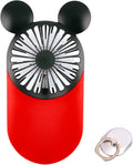 Cute Handheld Mini USB Fan, Rechargeable Portable Fan, 3 Adjustable Speeds and Wearable Accessories, Pocket Size for Indoor Or Outdoor Activities (Red) | 3-Speed Strong Airflow Rechargeable Lightweight USB Fan for Travel/Concerts/Cruise/Theme Parks/Spo... by DecoLife