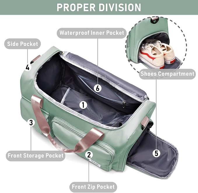 NPBAG Women Travel Duffel, Multi Functional Large Expandable Weekender Carry-on Tote, Gym Workout Overnight Bag, Mommy Hospital Bag for Labor and Delivery - Image 4