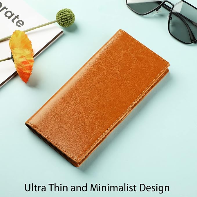Ultra Slim Thin Leather Women Wallet RFID Blocking Credit Card Holder Bifold Long Ladies Billfold - Image 7