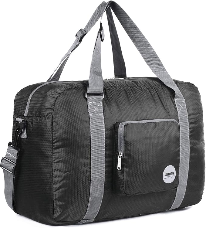 WANDF Foldable Personal Item Bag, Carry on Travel Duffle Bag | Frontier Airline Underseat Fit, 18x14x8 inches, Weekend Overnight Trips, Packable by WANDF