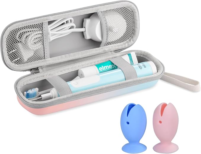 Toothbrush Travel Case for Oral B/Oral-B Pro 1000 1500 5000 7000 7500 9600/ Philips Sonicare 4100 5100 6100 5300 Electric Toothbrush, Portable Hard Protective Storage Bag (Gradient Case and 2 Caps) by TUNYINSH