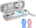 Toothbrush Travel Case for Oral B/Oral-B Pro 1000 1500 5000 7000 7500 9600/ Philips Sonicare 4100 5100 6100 5300 Electric Toothbrush, Portable Hard Protective Storage Bag (Gradient Case and 2 Caps) by TUNYINSH