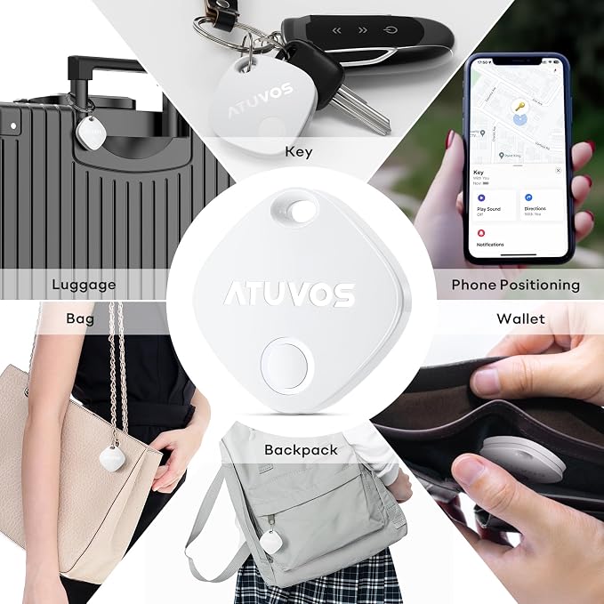 ATUVOS Air Tracker Tags-4 Pack, Bluetooth Luggage Tracker Works with Apple Find My APP (iOS Only, Not for Android), Keys Finder and Item Locator for Luggage, Backpack, Suitcases, Replaceable Battery - Image 9