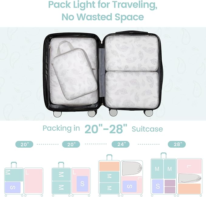 Cambond Compression Packing Cubes for Travel - Luggage Suitcase Organizer | Compression Zip Design for Space-saving, Expandable, Lightweight, Keep Clothes Sorted, Luggage Space Tidy, Carry on Pack Fast - Image 4