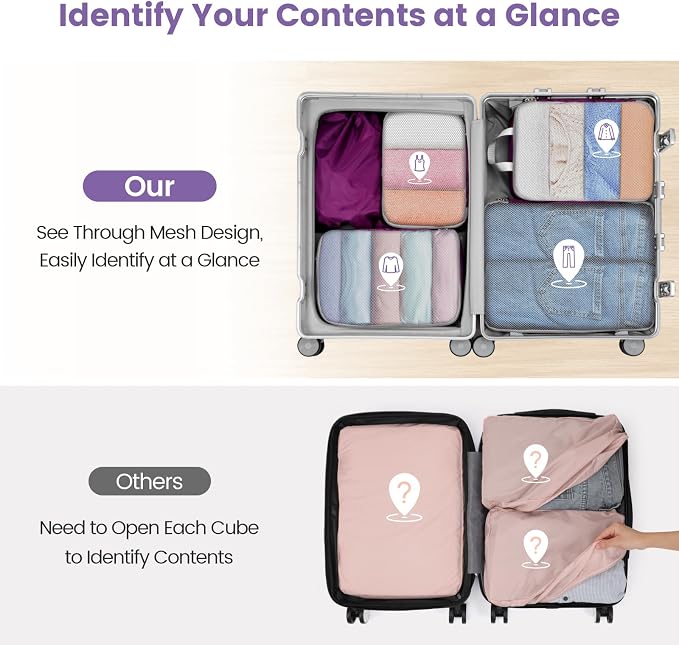Cambond Compression Packing Cubes for Travel - Luggage Suitcase Organizer | Compression Zip Design for Space-saving, Expandable, Lightweight, Keep Clothes Sorted, Luggage Space Tidy, Carry on Pack Fast - Image 6