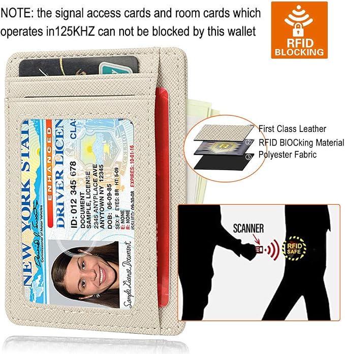 GH GOLD HORSE Slim RFID Blocking Card Holder Minimalist Leather Front Pocket Wallet for Women | Slim - Image 5