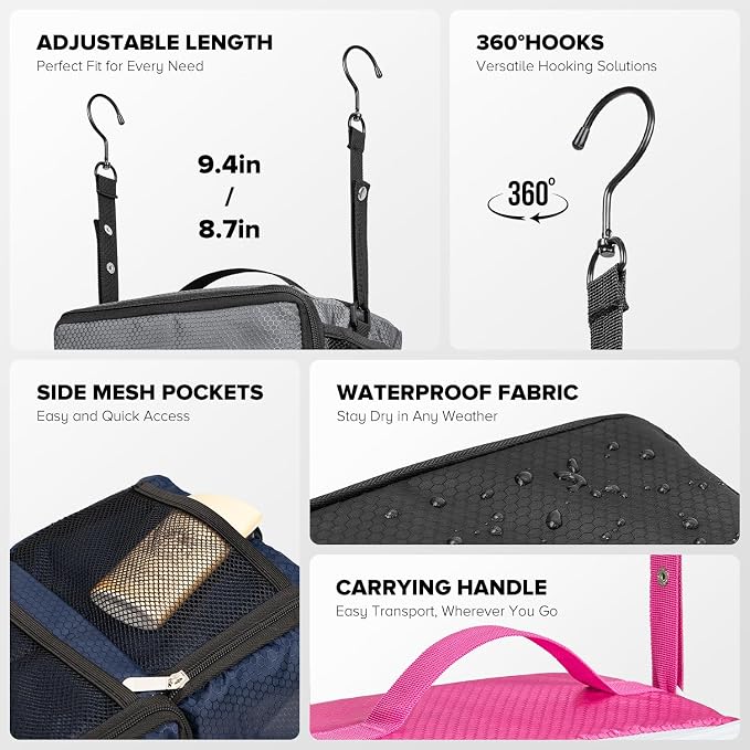 Suitcase Organizer, Travel Luggage Organizer Hanging Shelves Packing Cube Closet/Collapsible Portable Travel Organizer for Carry-on, Medium, Berry - Image 6
