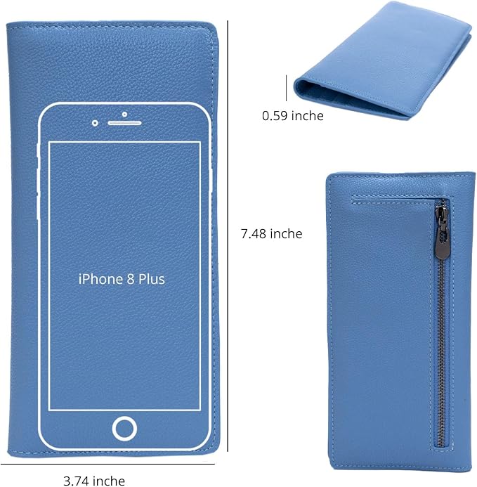 Bveyzi Ultra Slim Thin Leather RFID Blocking Credit Card Holder Bifold Clutch Wallets for Women - Image 5