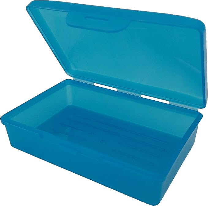Blue Toothbrush Covers & Soap Box Set - Matching Colors - Tooth Brush Cover Cap, Soap Dish Travel, Soap Dish Holder Travel - Plastic Portable Set with Cover - Image 4