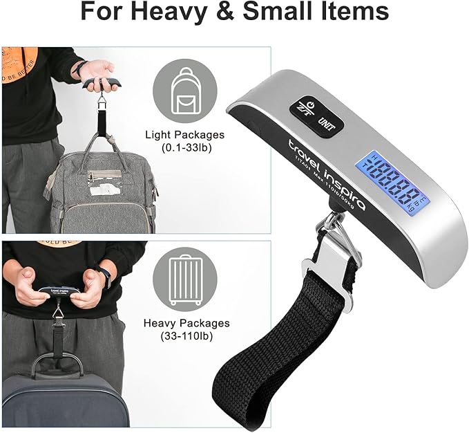 travel inspira RFID Blocking Travel Money Belt with Anti-Thief Zip - Slim Passport Holder and Digital Luggage Scale 110 Pounds, Battery Included - Image 3