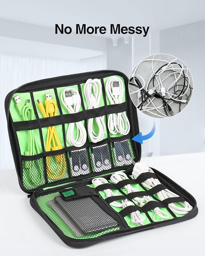 Electronics Organizer Travel Case, Cable Organizer Bag, Portable Cord Organizer Travel, Travel Case for Chargers and Cords, Tech Bag, Flying Trip Essentials for Cable Storage/Tech Storage - Image 5
