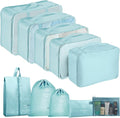 Packing Cubes for Travel- 8 Set Luggage Organizer Bags for Family, Mesh Breathable Travel Packing Cubes for Suitcases Durable Travel Essentials Bags Set (Blue, 10 Set) by YEEYAA