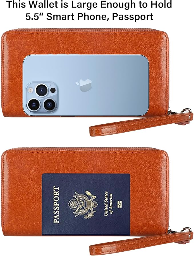 Small Compact Women Wallet RFID Blocking Genuine Leather Bifold Purse with ID Windows - Image 7