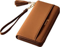 Travelambo Wristlet Wallet Women RFID Bifold Large Capacity Clutch Purse | Tassel, Zipper Coin Pocket, Card Holder Wallet, Gifts for Women by Travelambo