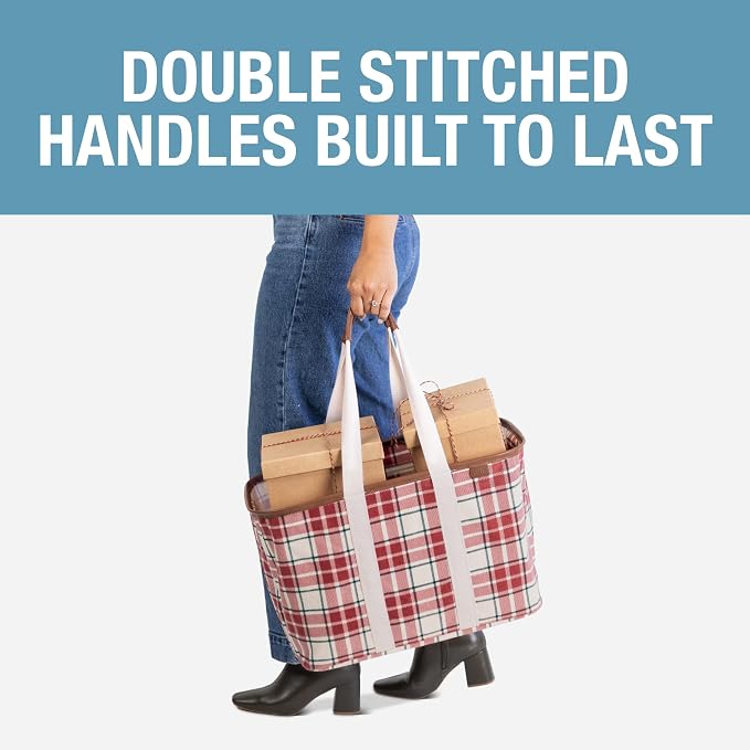 CleverMade Collapsible Tote LUXE, 30L Structured Tote Bag with Handles | Pack It All Without the Floppy-Bag Fight | Steel Rim Stays Open, Soft Grips Carry 30 lb, and Tote Folds to 1.5 Inches - Image 6