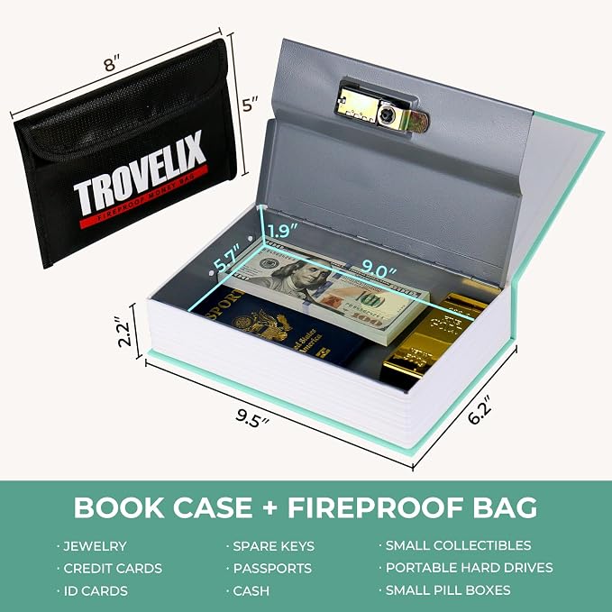 Book Safe with Combination Lock, Hidden Safe (9.5 x 6.2 x 2.2 Inch) with Fireproof Bag, Secret Diversion Safe, Hollow Book Box Hidden Storage, Money Safe Box for Cash (LITTLE WOMEN) - Image 3