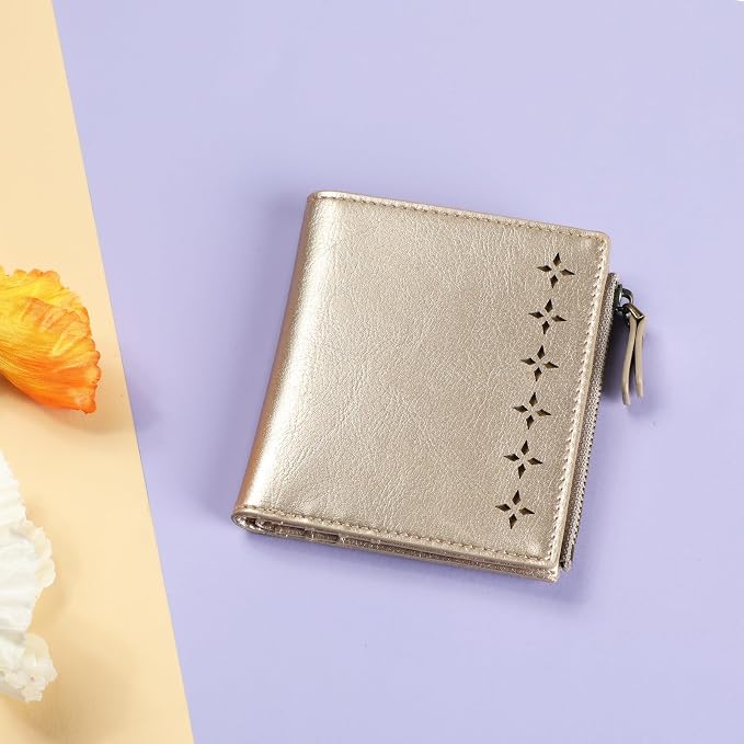 Ultra Thin Small Compact Leather Womens Girls Wallets RFID Blocking Credit Card Holder for Women - Image 7