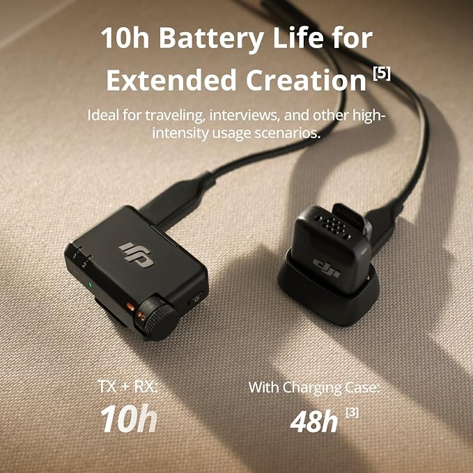 DJI Mic Mini (1 TX + 1 RX), Ultralight, Detail-Rich Audio | Noise Cancelling, Automatic Limiting, Wireless Microphone for Camera/iPhone/Android, Vlog, Streaming, 400m Transmission - Image 4
