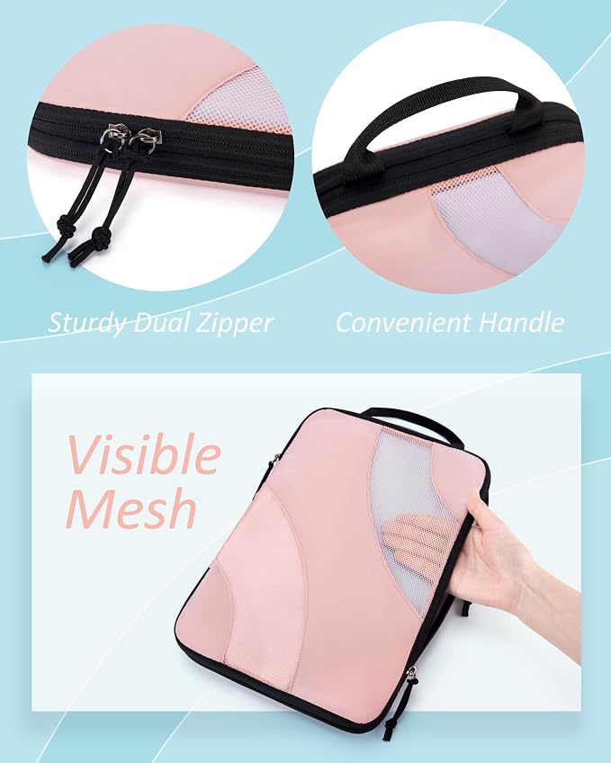 BAGSMART Compression Packing Cubes for Travel | Lightweight suitcase organizers bag set, space-saving double zipper expansion for carry-on luggage & travel organization - Image 6