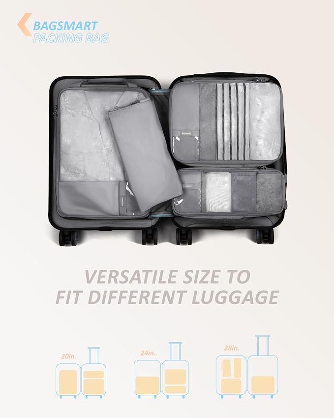 BAGSMART Compression Packing Cubes for Travel Essentials | 14 Set /6 Set /4 Set/2 Set, Lightweight, Durable - Image 3