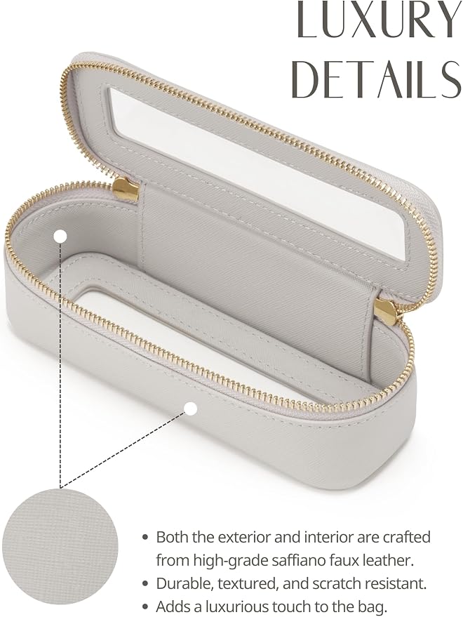 Slim Makeup Brush Bag Travel Clear Toiletry Bag for Women Cute Make Up Bag for Traveling Cosmetic Bag Organizer Waterproof Tansparent Beauty Makeup Case Blue Gray - Image 6