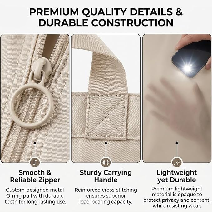 6 Pcs Shoe Bags for Travel - Travel Shoe Bag Set with Zipper and Handle, Shoe packing Organizer Bags for Suitcase, Gym, Carry On, Sneakers, Heels (beige) - Image 5