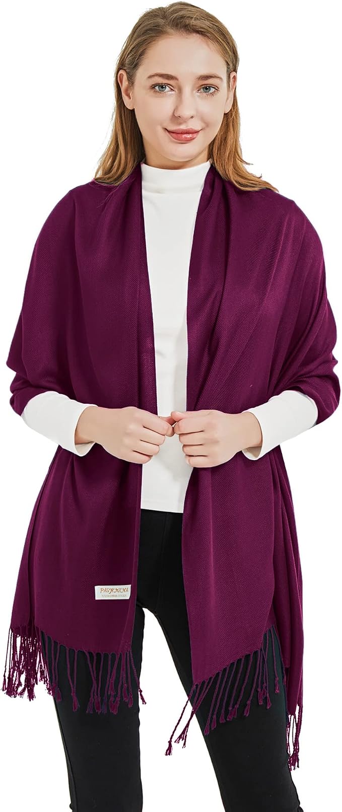 Soft Silky Pashmina Shawl Wraps Solid Colors Scarf for Wedding Evening Dresses - Image 3