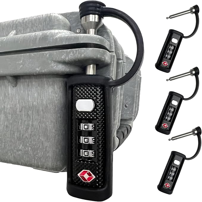 LAFENLIN TSA Lock for Gun Case, 3-Dial Combo Padlock | TSA-approved Combo Padlock (No key). Cut-resistant Steel Shaft, Weatherproof. Fits Rifles,Pistols, Cameras,Cases & Ammo Boxes by LAFENLIN-HardCaseLock