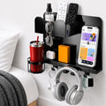 Metal Bedside Wall Shelf, No Drill Floating Bedside Shelf Wall Organizer | Bedside Wall Shelf with Detachable Cup Holder for Bedroom, Dorm, Nightstand Alternative, Bunk Bed Accessories & RV Storage by Unknown