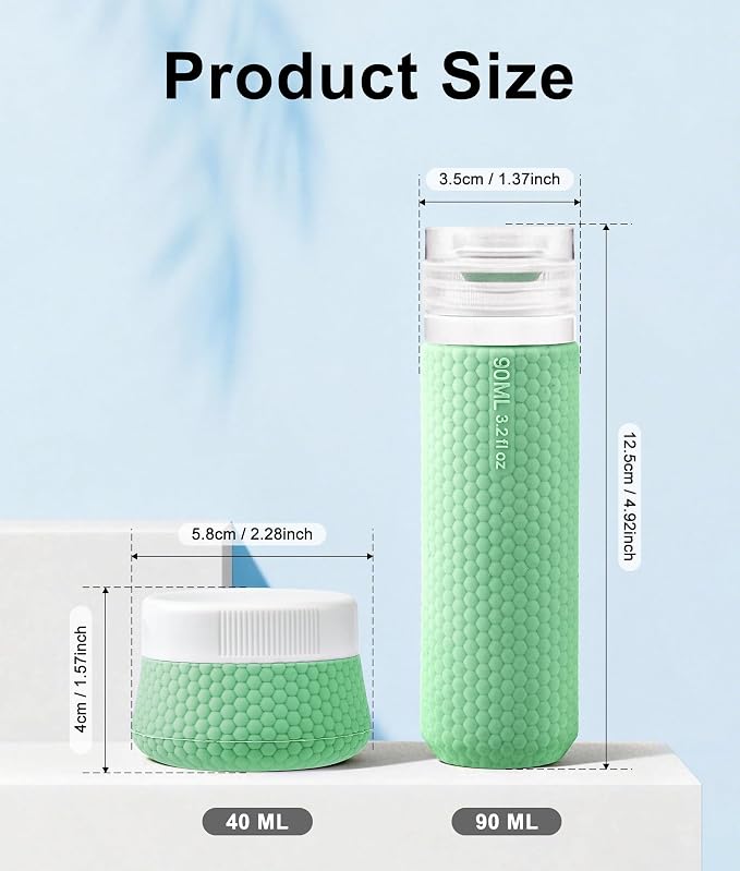 Travel Bottles for Toiletries, TSA Approved 3oz Leak Proof Travel Size Liquid Containers, BPA-Free Refillable Silicone Squeeze Bottles, Ideal for Shampoo Lotion and Conditioner (4 Pack) - Image 2