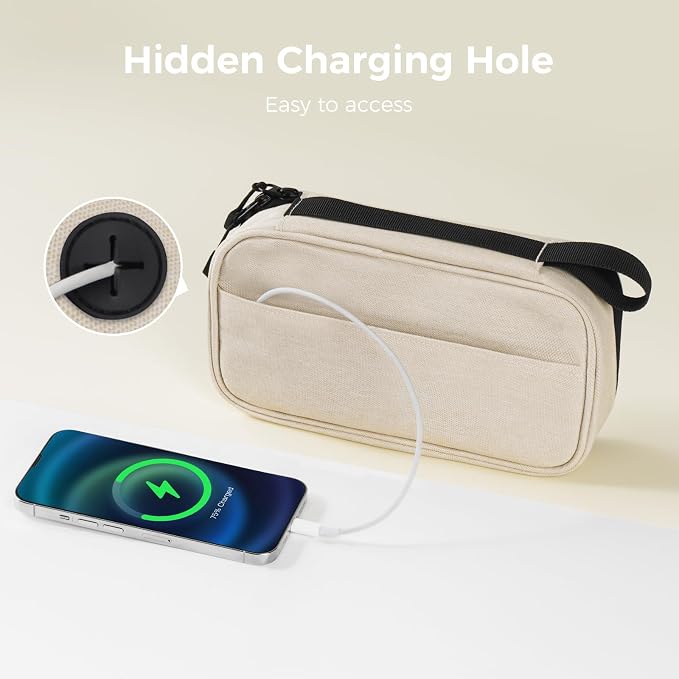 pack all Clear Electronic Organizer, Compact TPU Cable Organizer Bag | Portable & Lightweight, Water-resistant, Smooth Zipper, Travel Tech Pouch for Chargers, Phones, USB Cords, Beige - Image 4